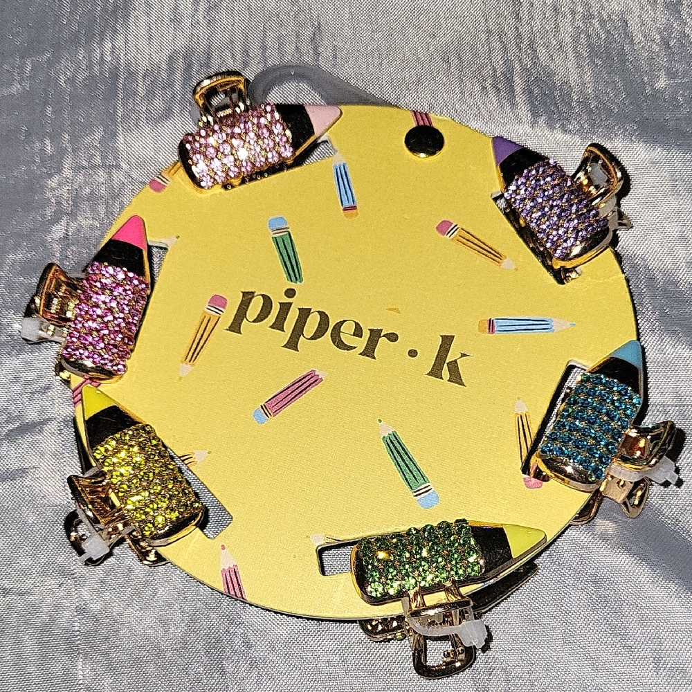 Piper K Pencil Gem Hair Clips Brand New Ls Rt Lp M